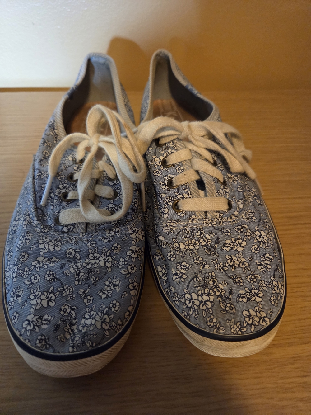 Keds Blue Floral Canvas Lace-Up Sneakers